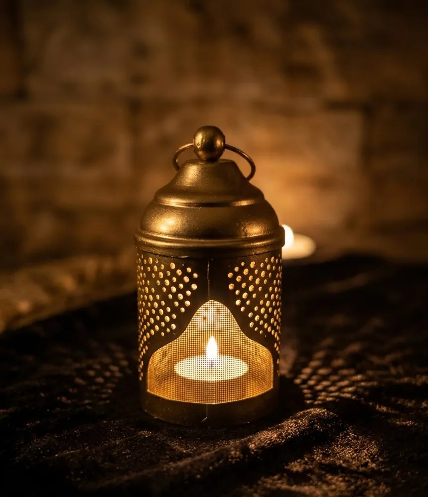 Antique Gold Mini Lantern by MM BloomCraft