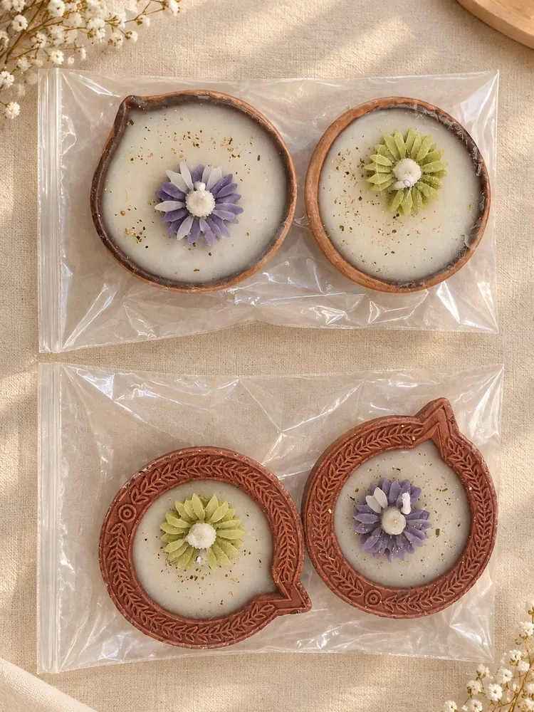 Decorative Floral Diya Candles by MM BloomCraft