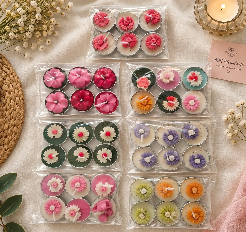 Floral Tealight Sets by MM BloomCraft
